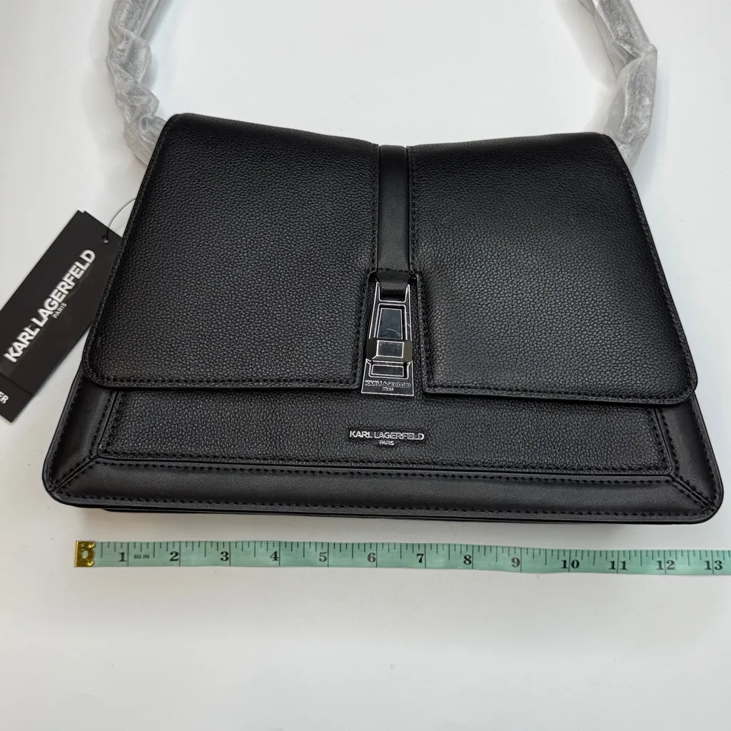 KARL LAGERFELD PARIS Mercerie Medium Leather Satchel Bag - Image 10