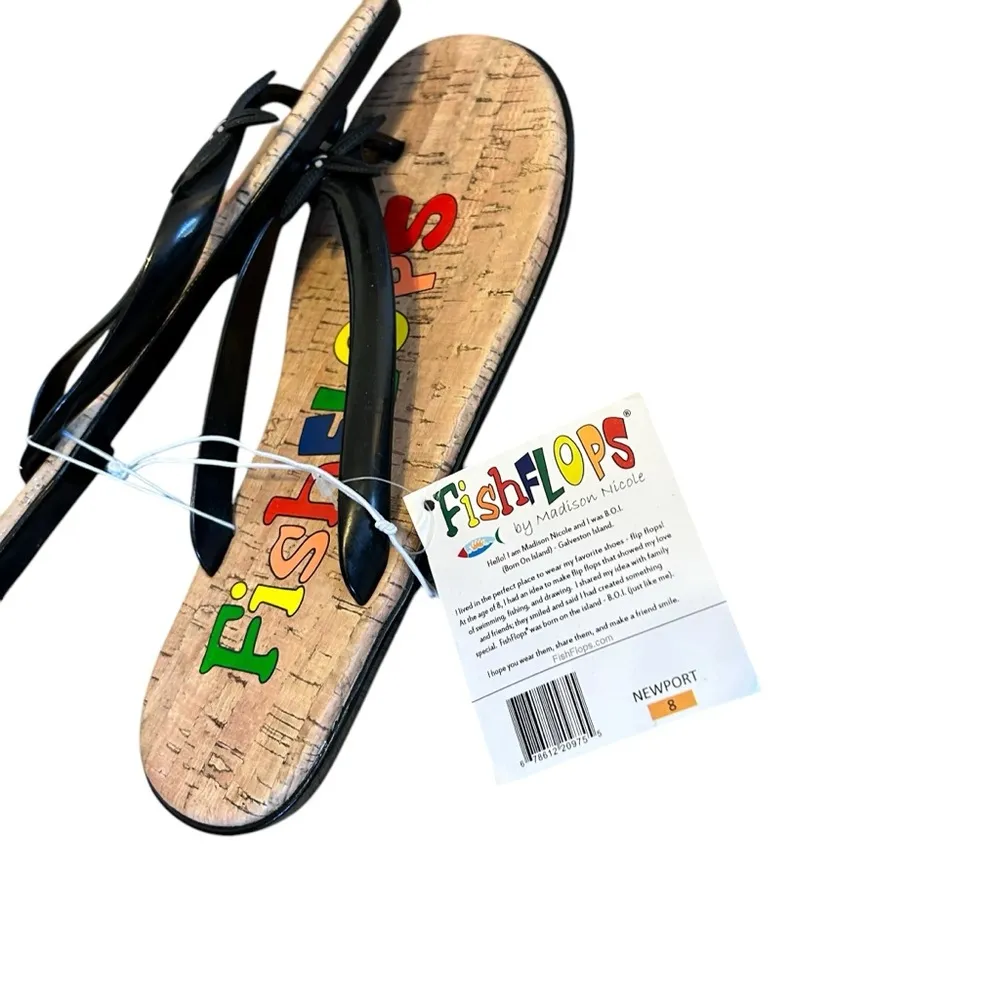 NEW FishFlops Madison Nicole Beach Sandals Flip Flop Shoes Rubber Womens Size 8M Yellow - Image 3