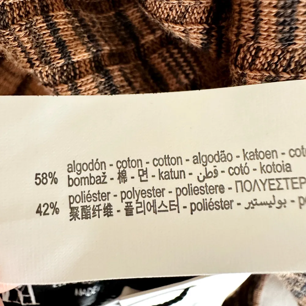 Zara Ribbed Knit Midi Dress Long Cutout Sleeve Brown A Line Cotton Blend S NWT - Image 16