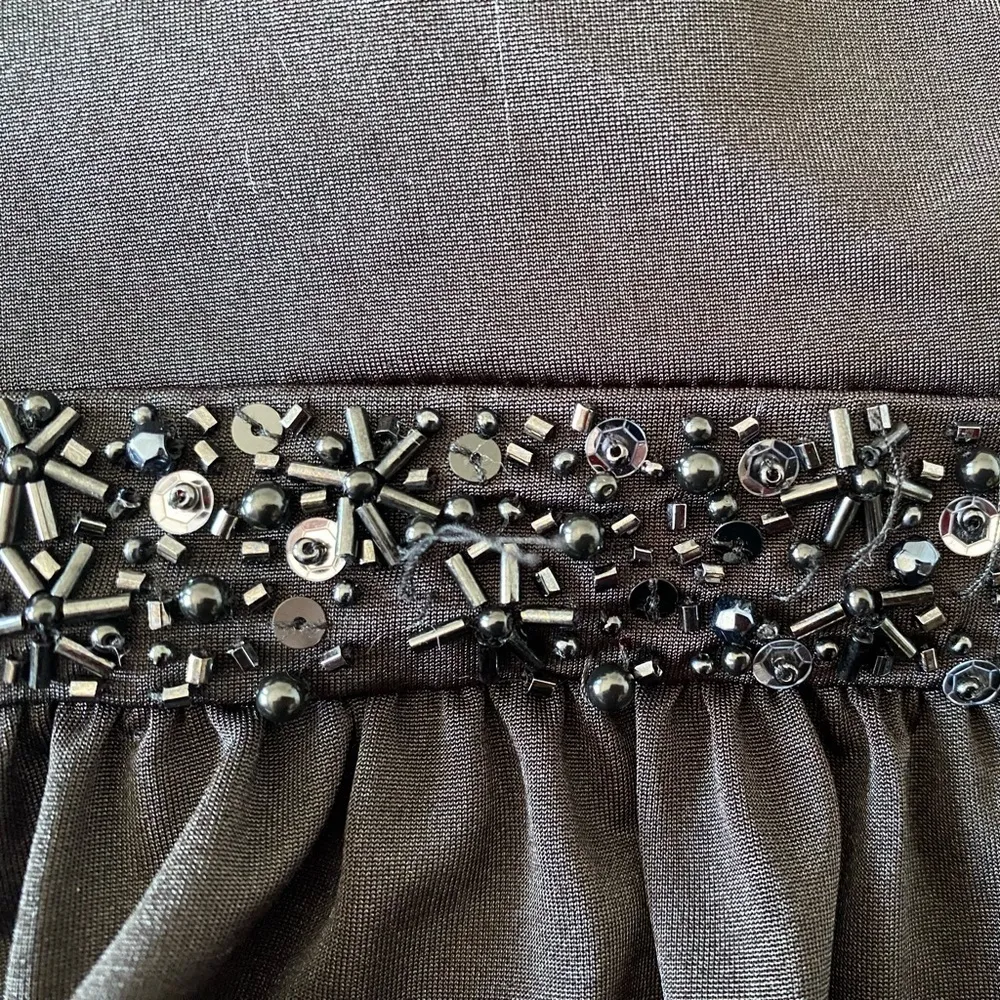 Adrianna Papell Boutique Beaded One Shoulder Jersey Dress Size 14 - Image 5