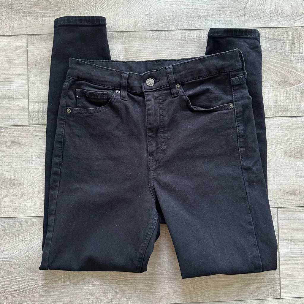 Topshop Jaimie High Waist Black Skinny Jeans - Image 3