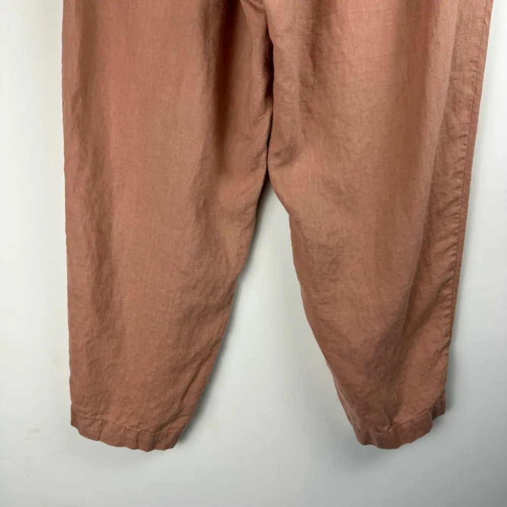 Magic Linen Tapered Cargo Pants Sz XL Rose Pink Elastic Waist Boho Chic - Image 11