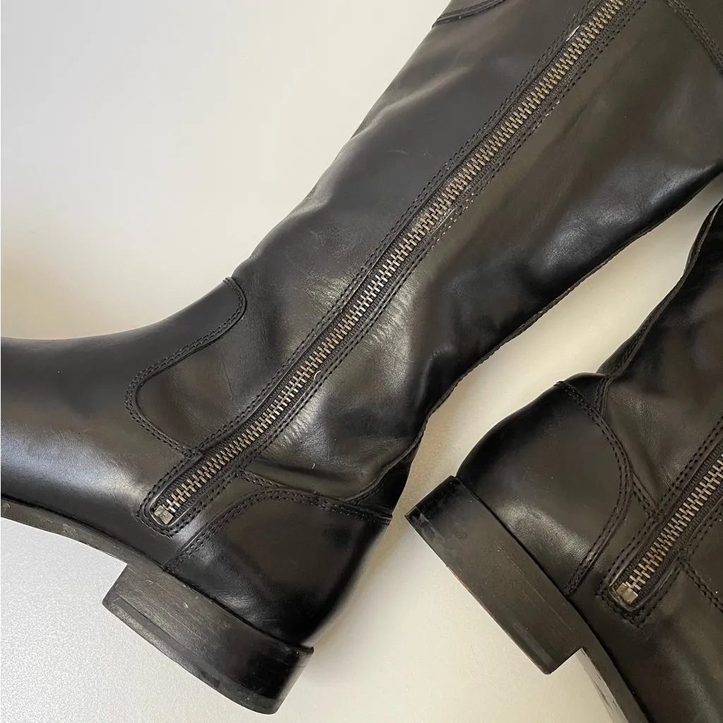 Frye Molly High Knee High Tall Leather Rising Boots (Black) - 8 - Image 11