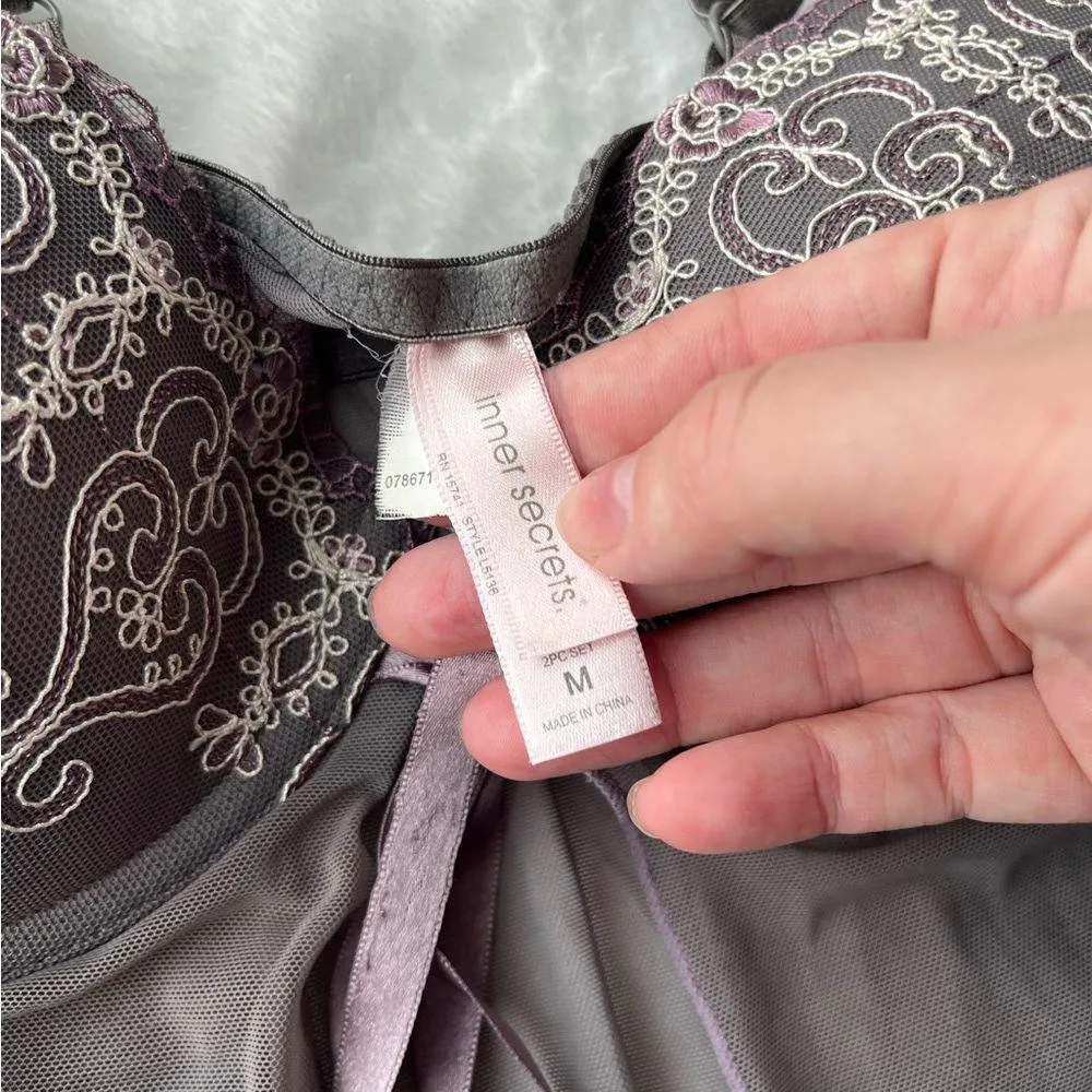 Inner Secrets Dusty Grey Purple Front Closure Slip Size M - Image 6