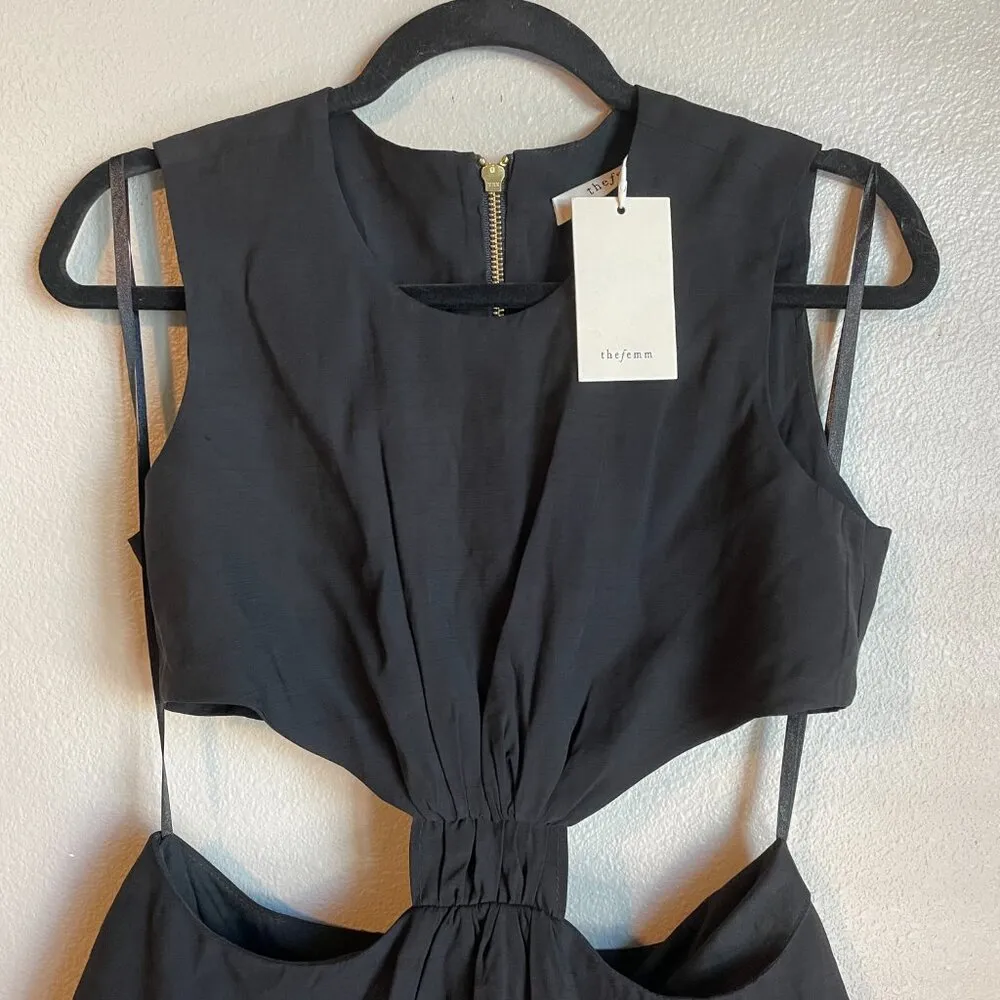 The Femm Black Dress Sz Medium Cutout Party Resort Vacation Chic Fun Minimalist - Image 2