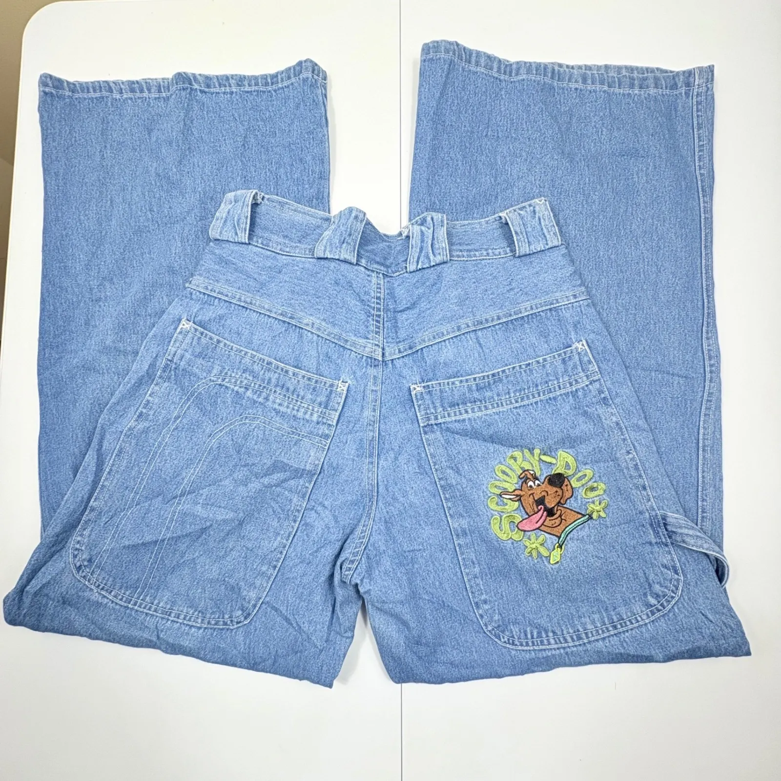 Y2K Scooby Doo Cartoon Network Wide Leg Low Rise Jeans Womens See Measurements Blue Size undefined - Image 10