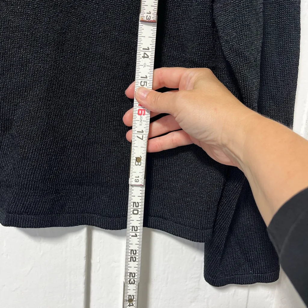 Eileen Fisher Cropped open front Viscose Knit Black cardigan w/ Back seaming S - Image 5