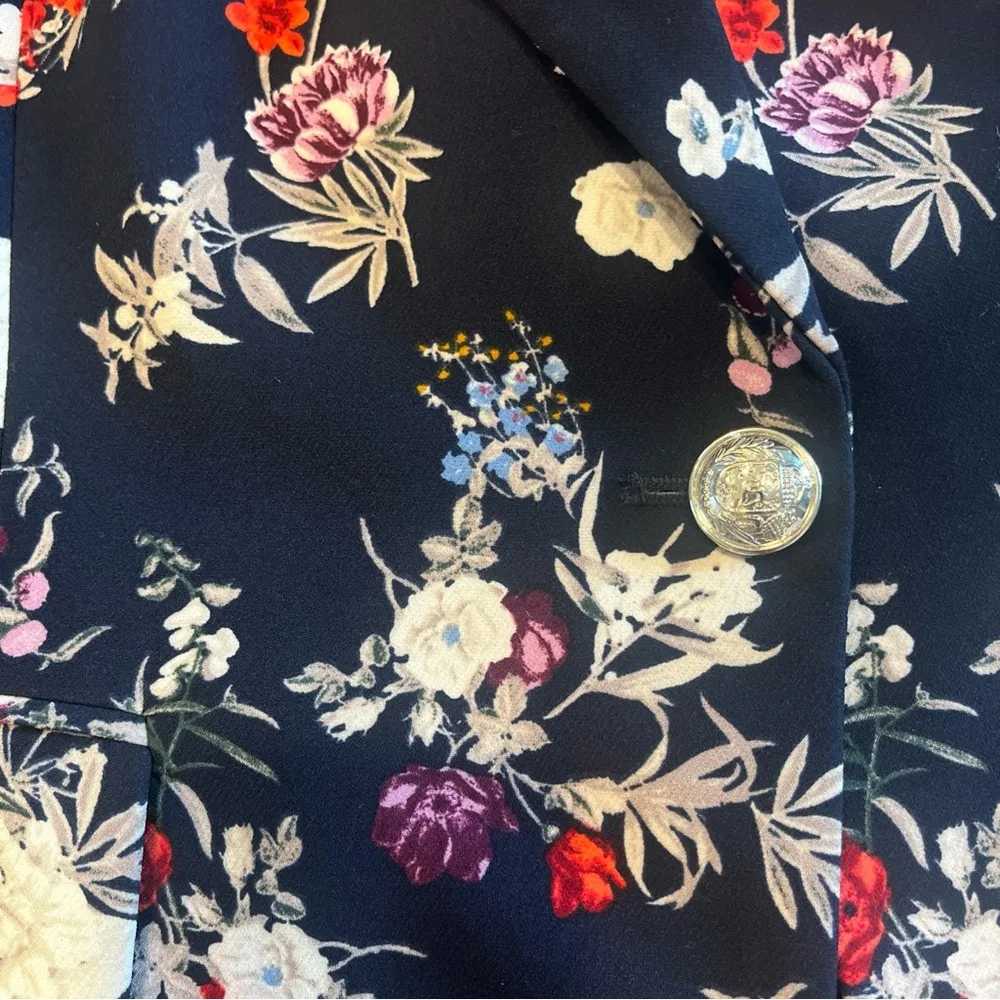 Lane Bryant the Bryant blazer 26 Navy floral shoulder pads career wear - Image 2