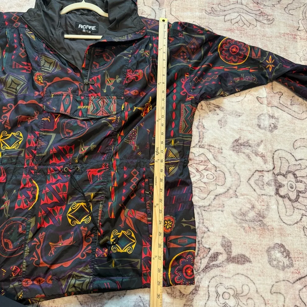 Roffe Skiwear Vitnage Nylon Pullover Windbreaker Drawstring Southwest Jacket Black Size M - Image 10
