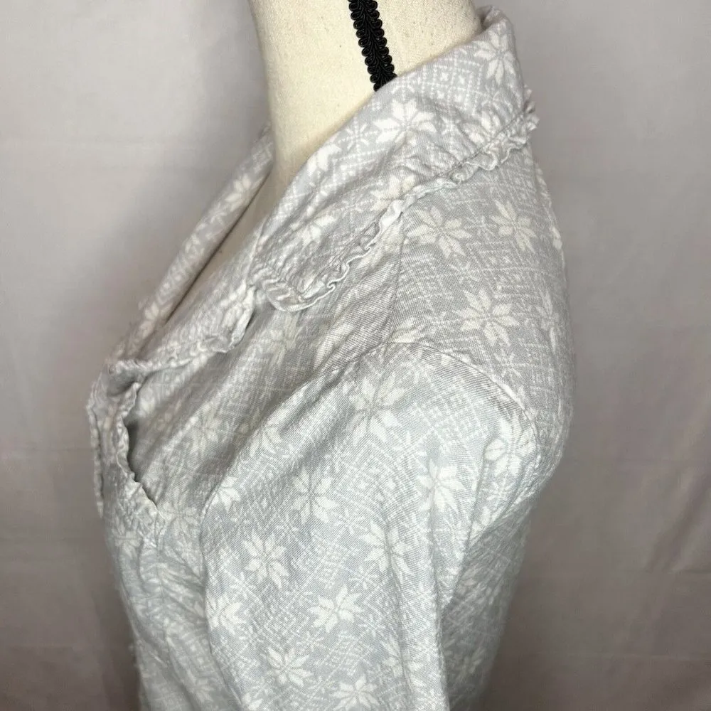 Soft Surroundings Gray Devine Flannel Pajama Lounge Set Sz XS Knit - Image 7