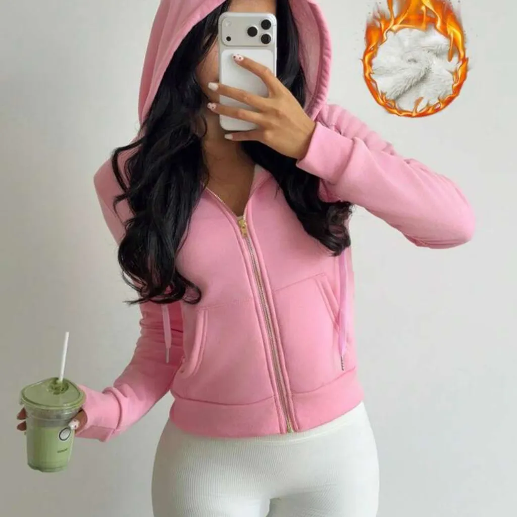 Pink Teddy Jacket for Women Size M - Image 3