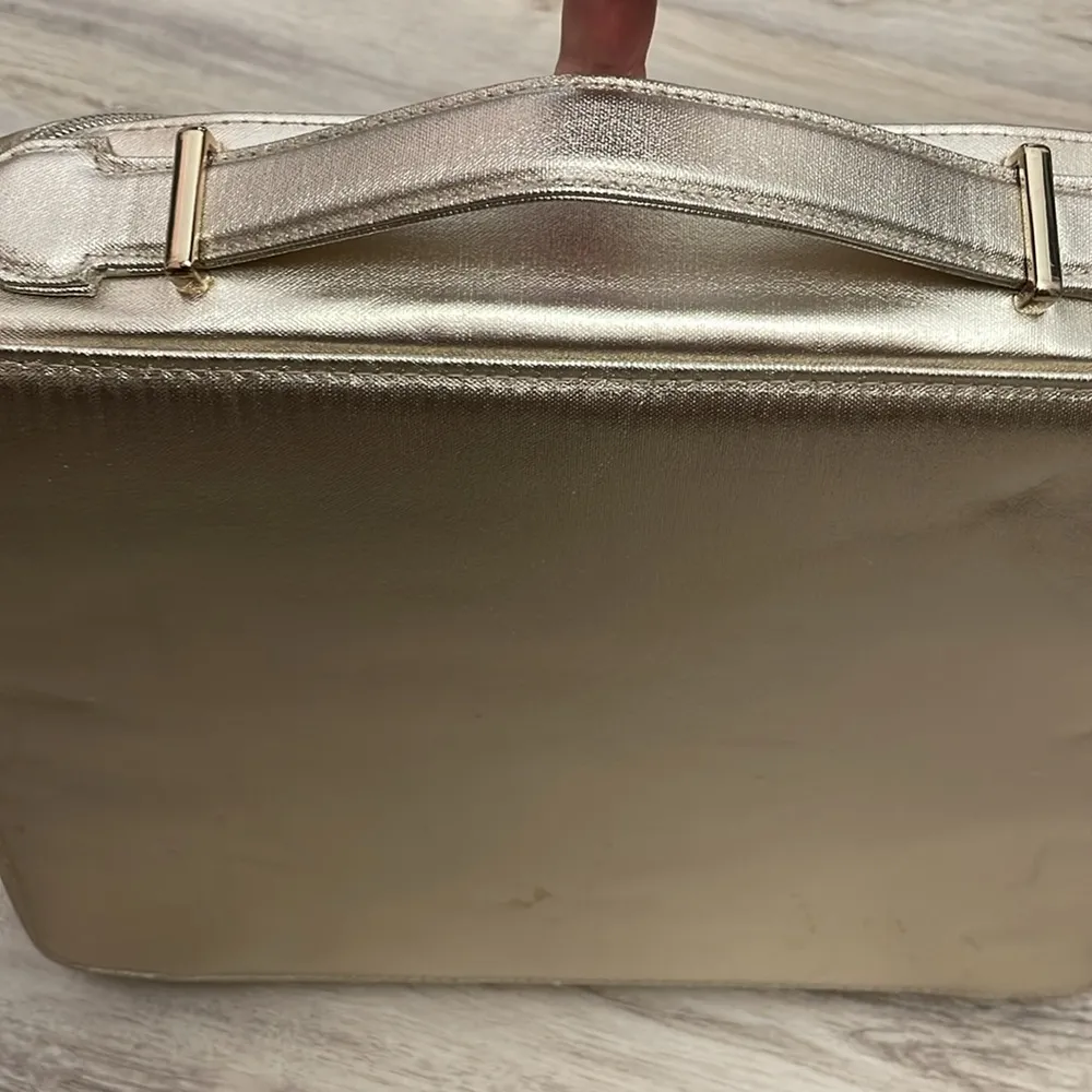 Gold Zip Makeup / Cosmetics Toiletry Travel Bag Approx 14" x 10" x 4" - Image 4