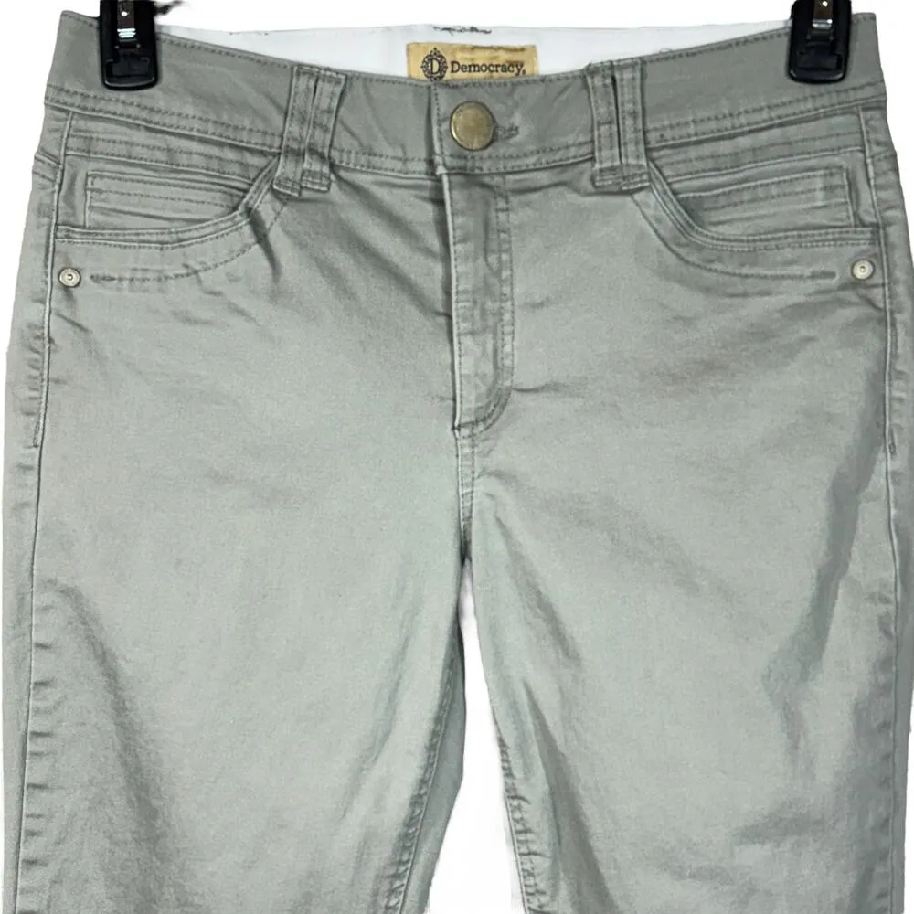 Democracy SZ 8 “Ab”technology Skinny Jeans Stretch Zip-Fly Pockets Mid-Rise Gray - Image 2