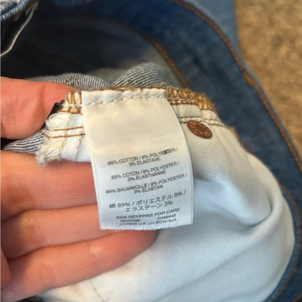 J. Crew 9" High Rise Toothpick Distressed Jeans - Image 8