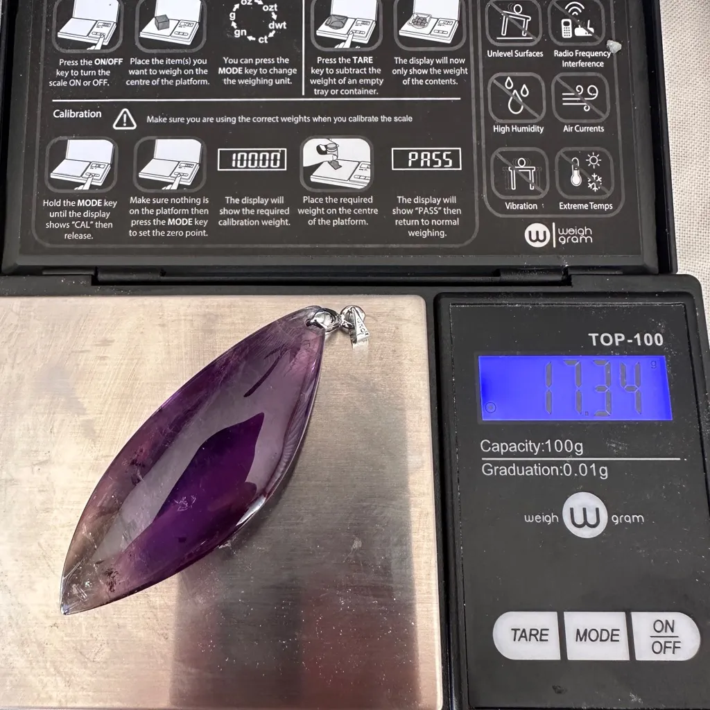 NWOT Uruguay Natural Therapy Amethyst pendant in Large size/17.34g - Image 3