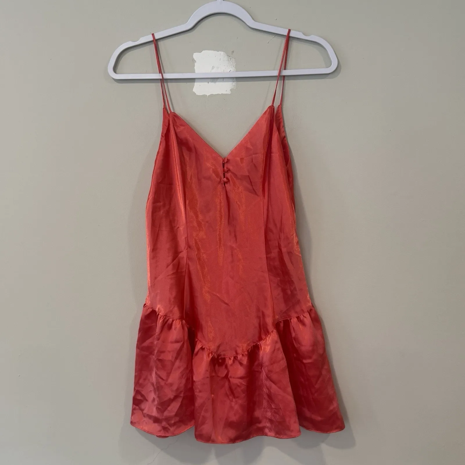 Vintage Victoria's Secret Gold Label Red Chemise Slip Dress M Xx1369 - Image 2