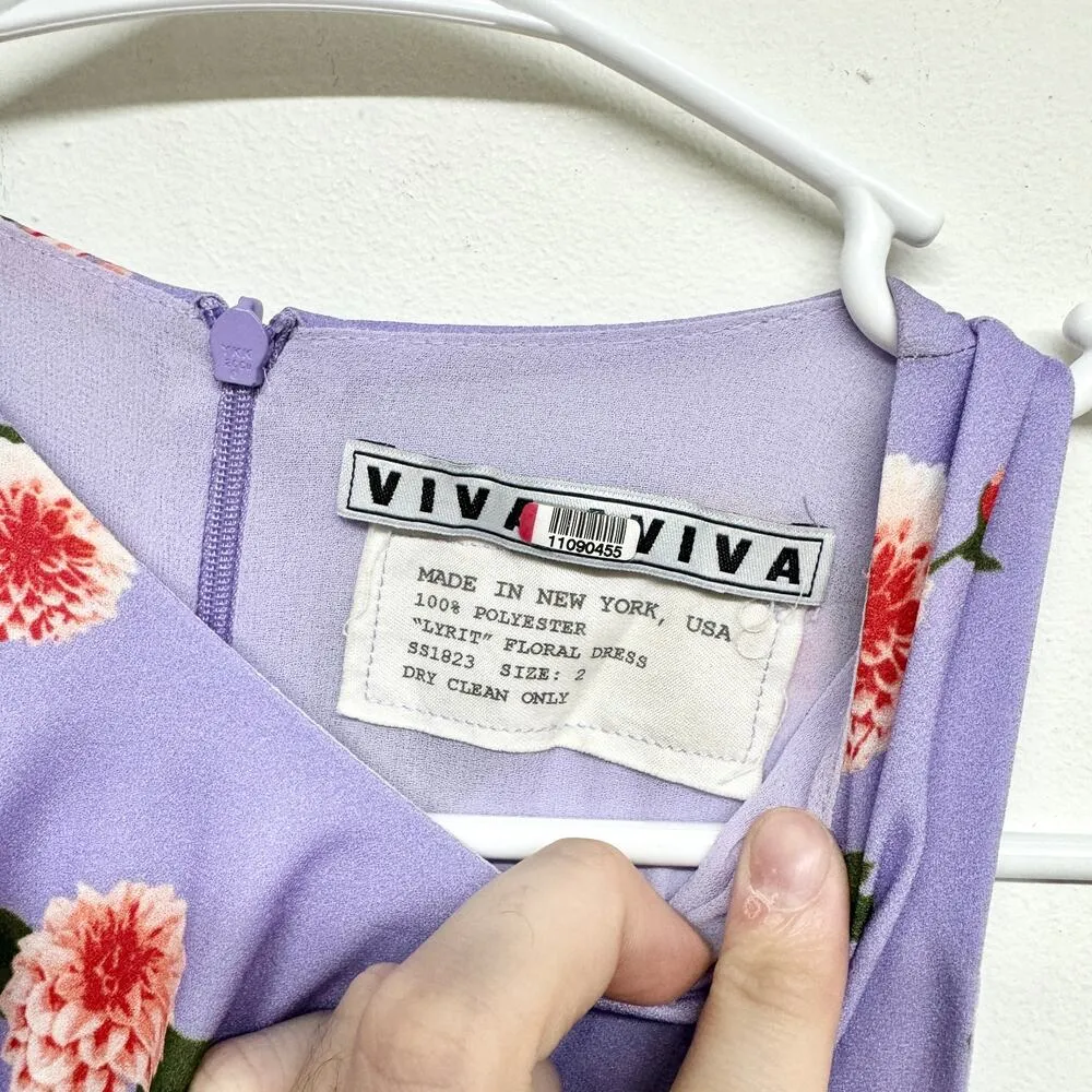Viva Aviva Women Floral Lavender Lyrit Maxi Dress Size 2 Rent the Runway EUC Purple - Image 3