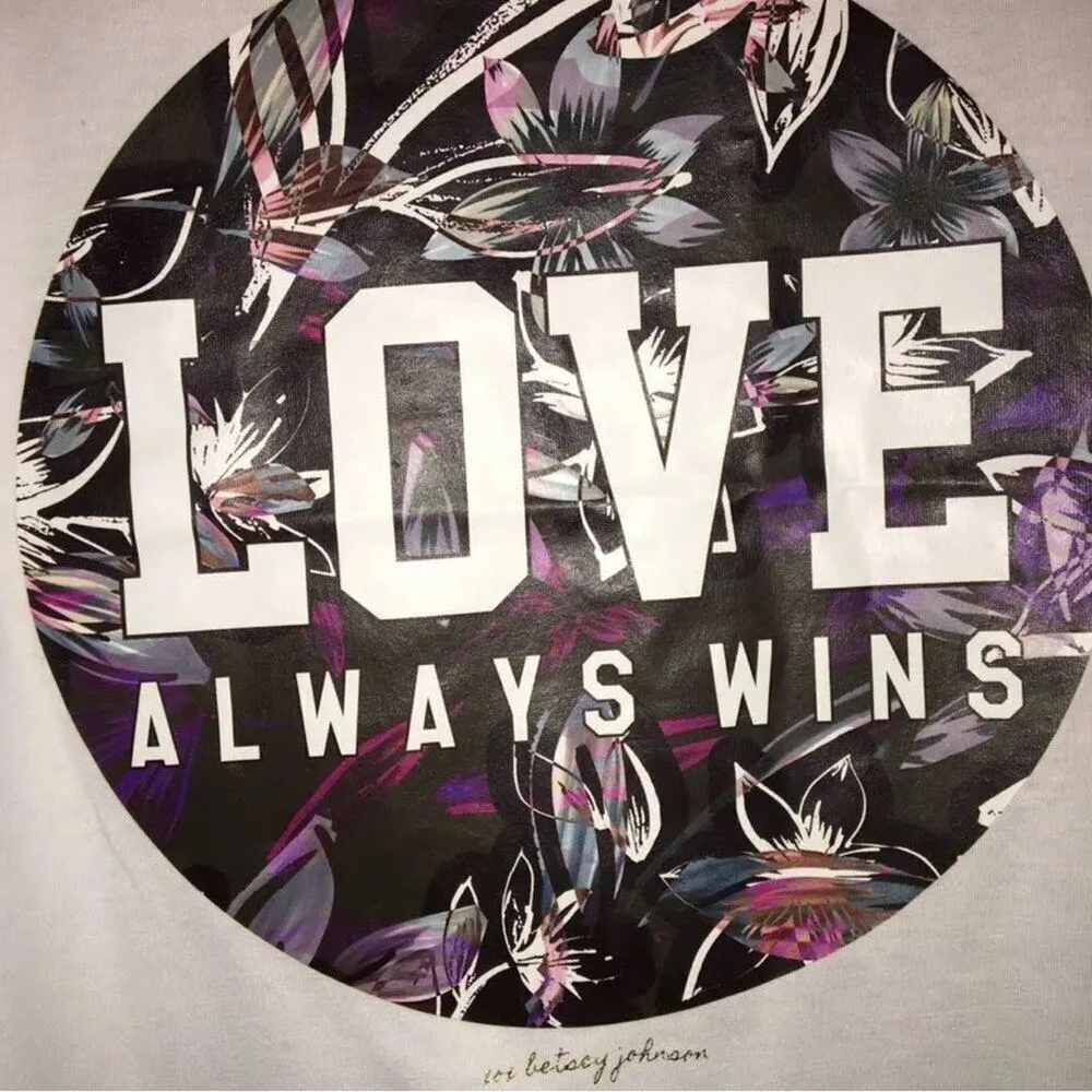 Betsey Johnson Love Varsity Boyfriend Tee White, Size 1X, Pride 2023 - Image 6