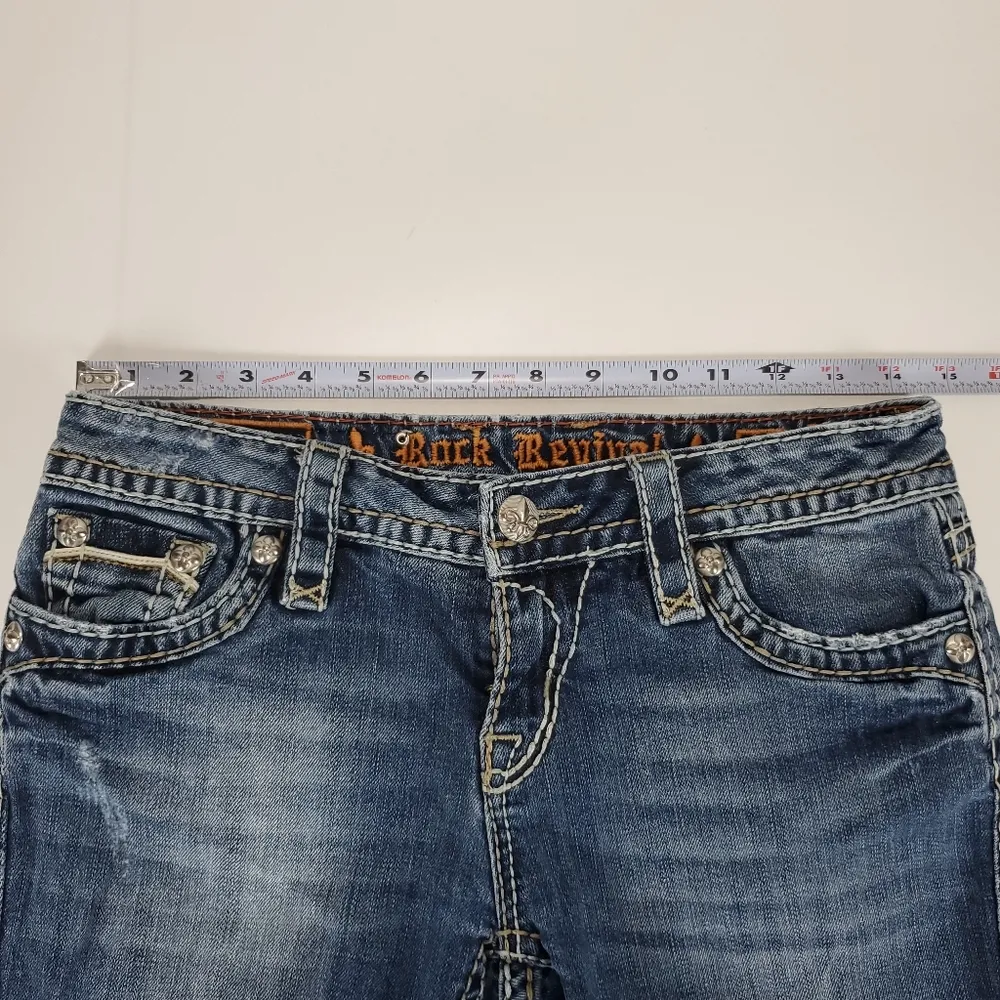 Rock Revival Blue Distressed Jean Shorts - Image 11