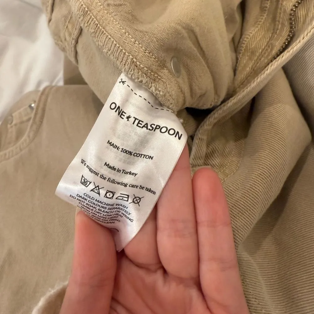 One Teaspoon Love Machines Mid Waist Super Wide Leg Denim Jeans - Butterscotch - Image 8