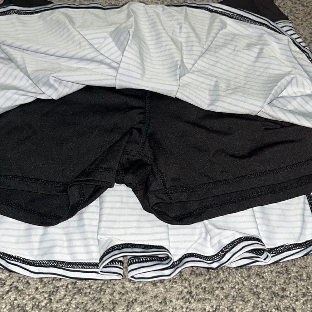 Kyodan  - pleated Athletic Skort - Black Striped - PS - Image 5