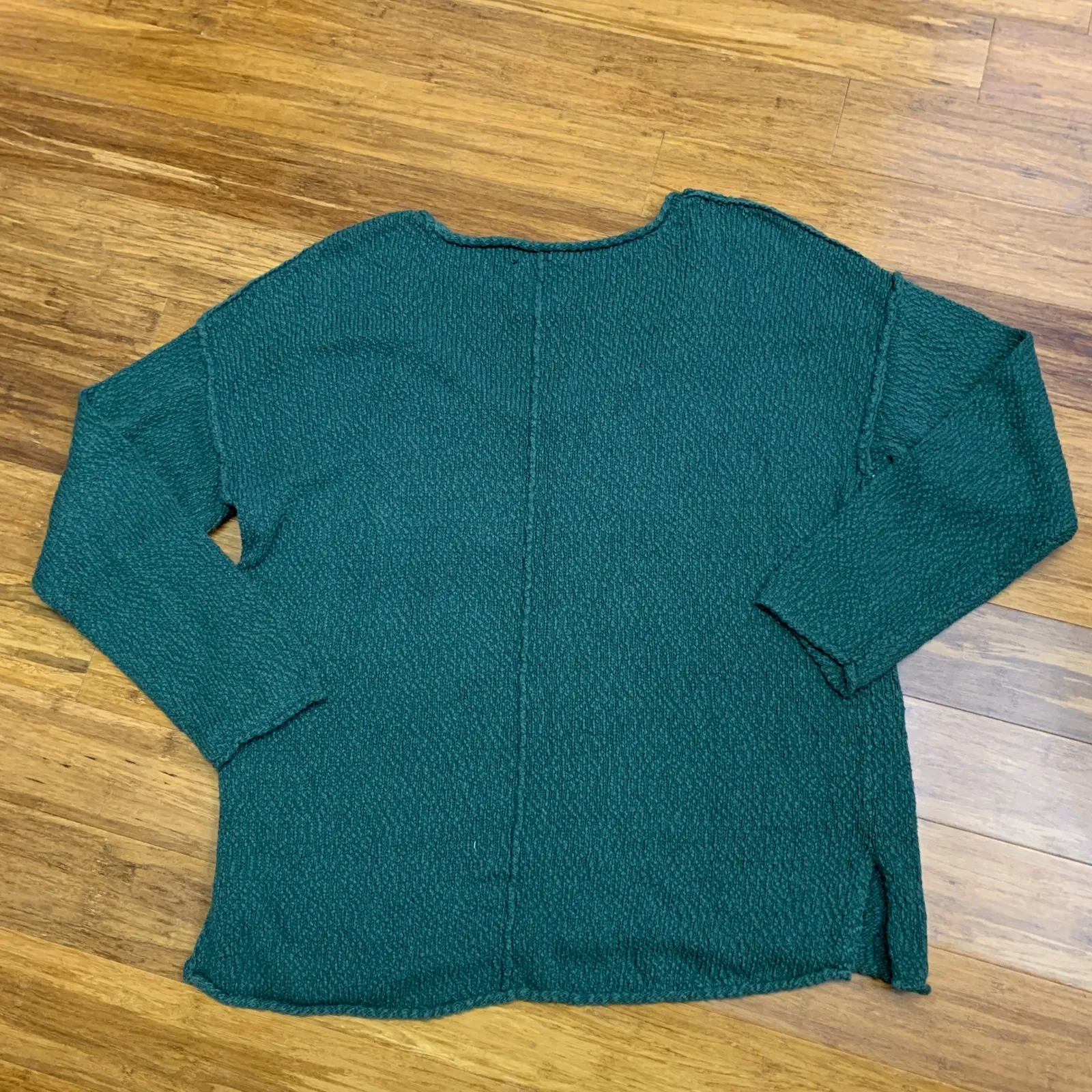 Aerie Green Textured V Neck‎ Long Sleeve Sweater Womens Size Medium Comfy Casual - Image 3