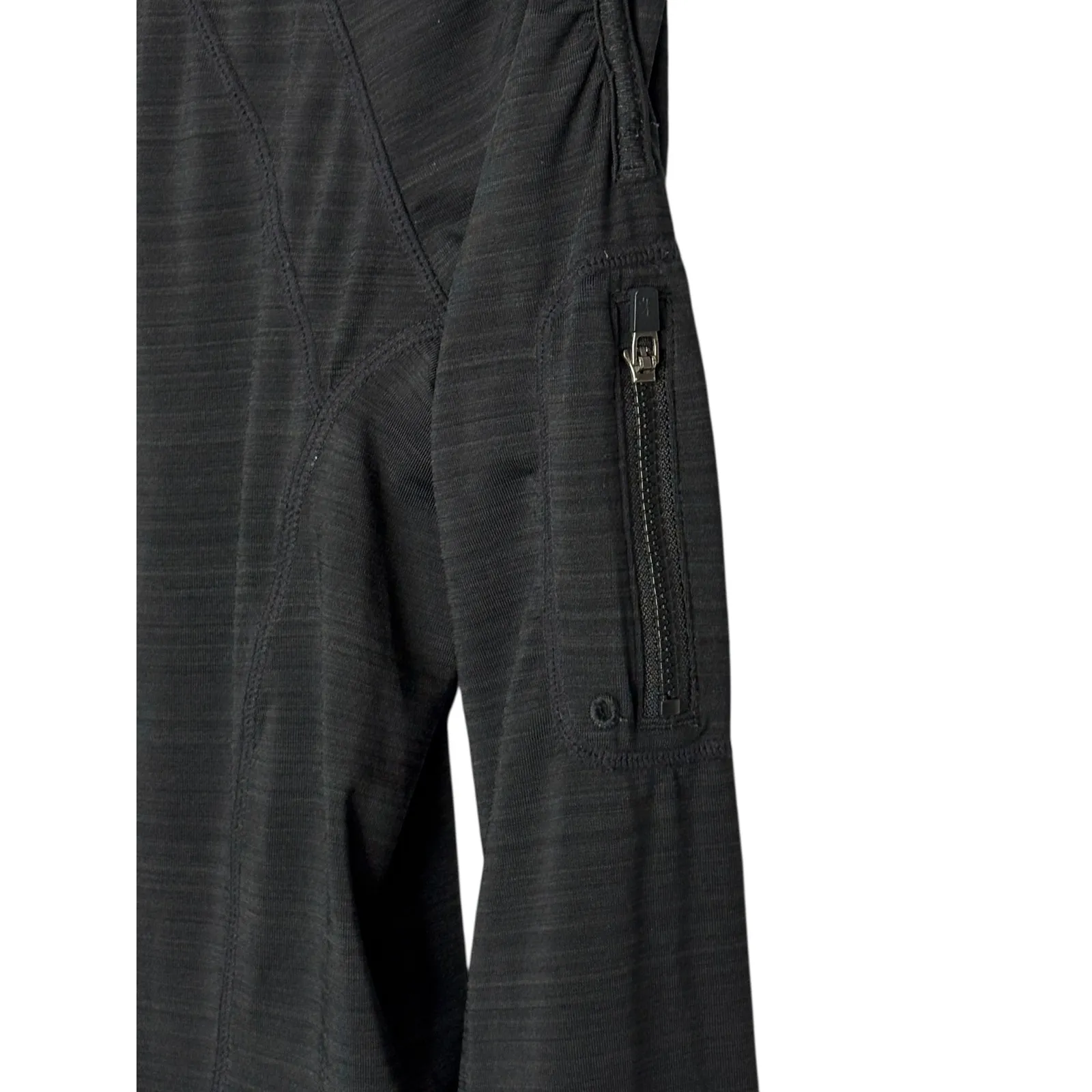 Athleta Pop Space Dye Half Zip Pullover Black Long Sleeve Pocket Women Medium - Image 4