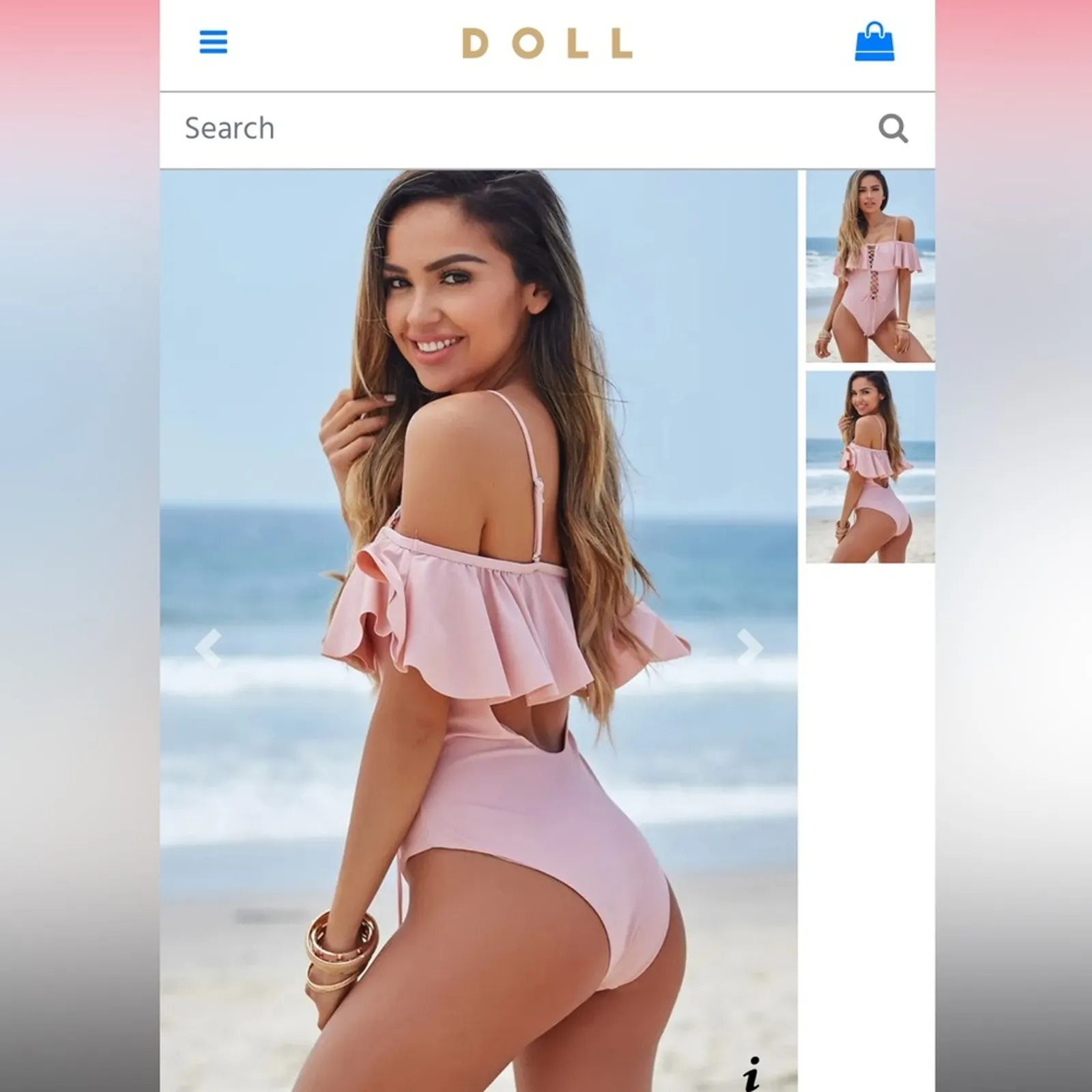 Poppy plunge swim suit Pink - Image 3