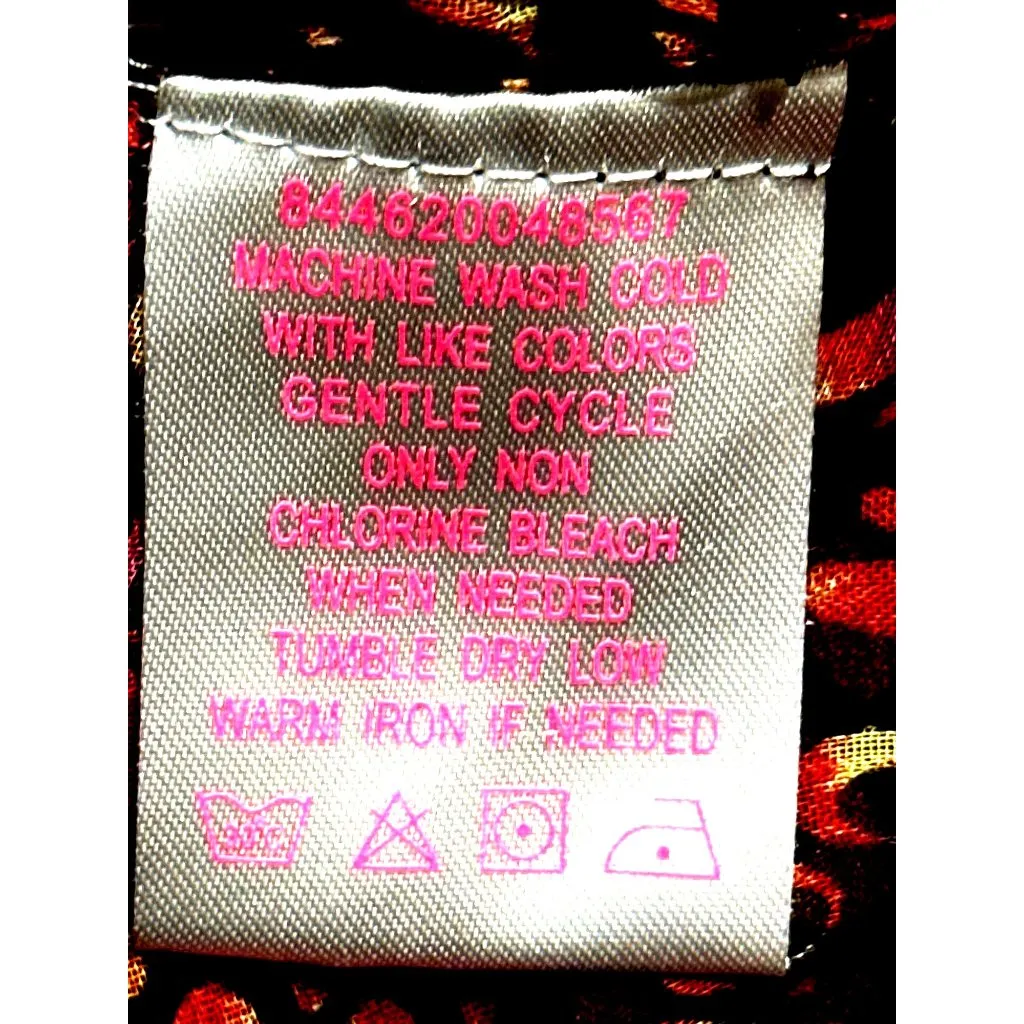 Ultra Pink Medium Sheer Flutter Sleeve Blouse Red Orange Abstract Dot Print Top - Image 9