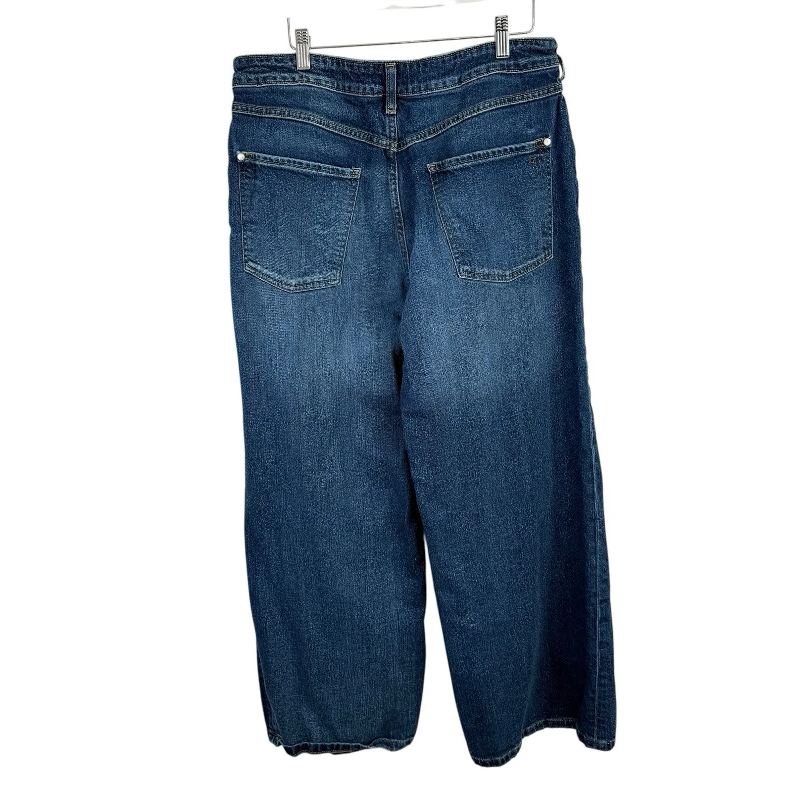 Pilcro Anthropologie Wide Leg Jeans Medium Wash High Rise Baggy Y2K Womens 30 - Image 5