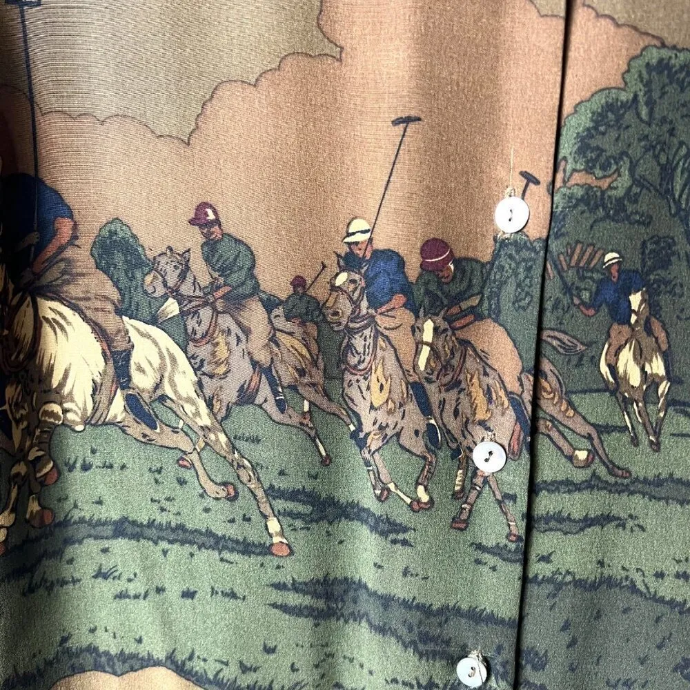 Vintage Lauren‎ Ralph Lauren 100% silk equestrian button up dress women’s size 8 - Image 5