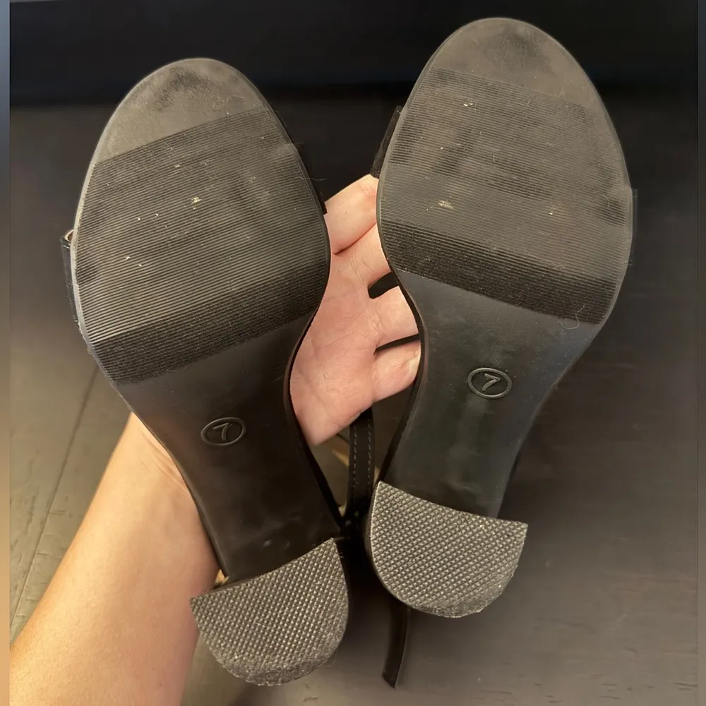 Merona Lulu Black Block Heel Ankle Strap Sandal Pumps Women’s Size 7 - Image 2