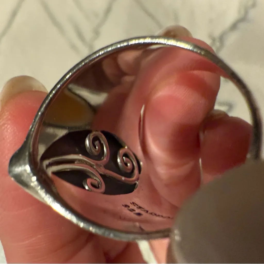 Sterling Silver and Druze Ring Signed by Artist - Image 9