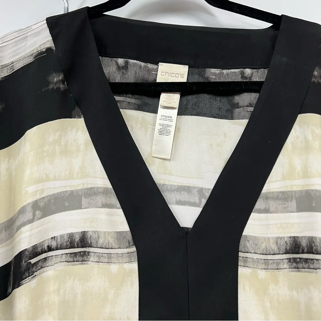 Chico’s Geometric Print Poncho L/XL Santa Fe kimono sleeves multicolored - Image 4