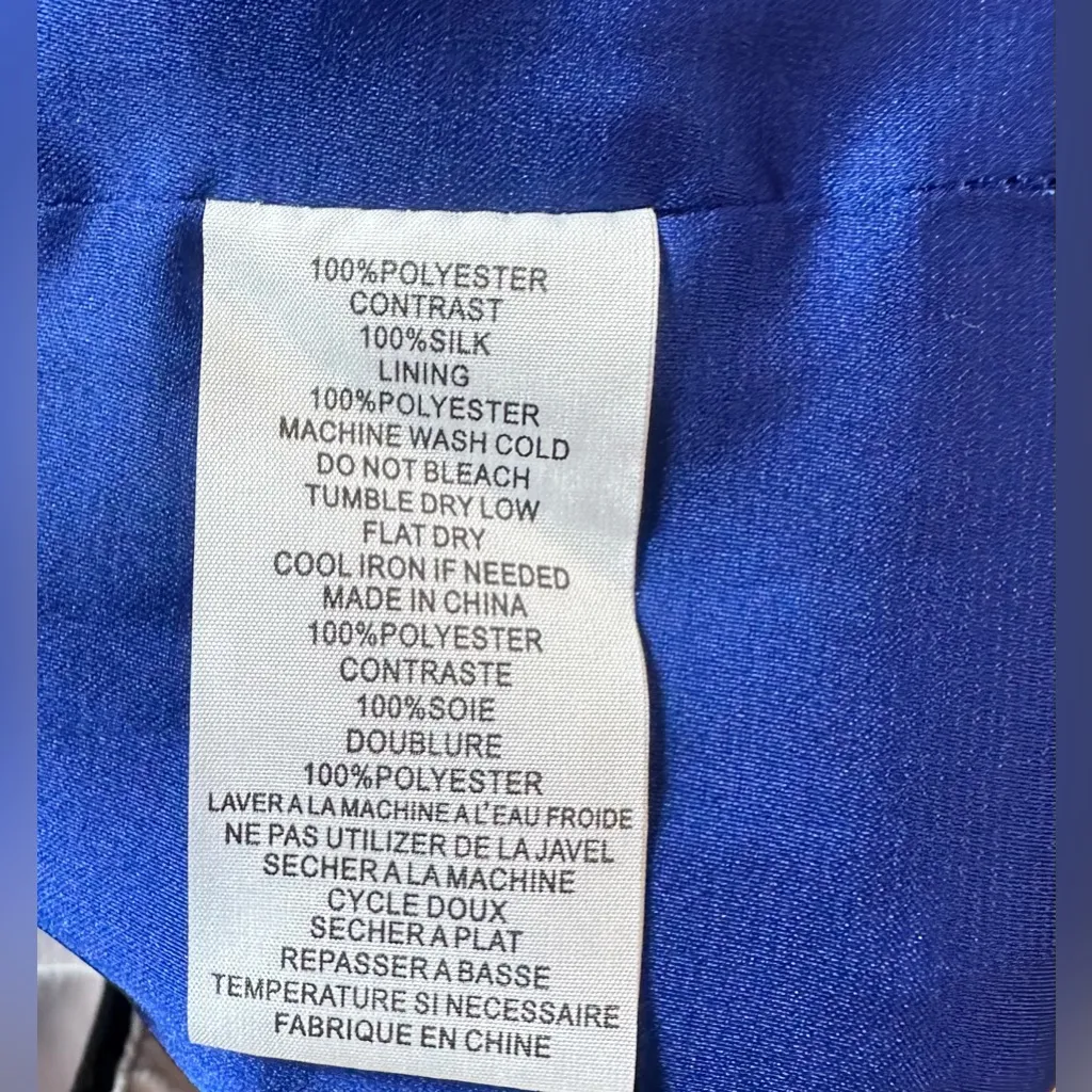 Trina Turk Colorful Satin Sleeveless Mini-Dress, Tile Blue size 10 2006 - Image 8