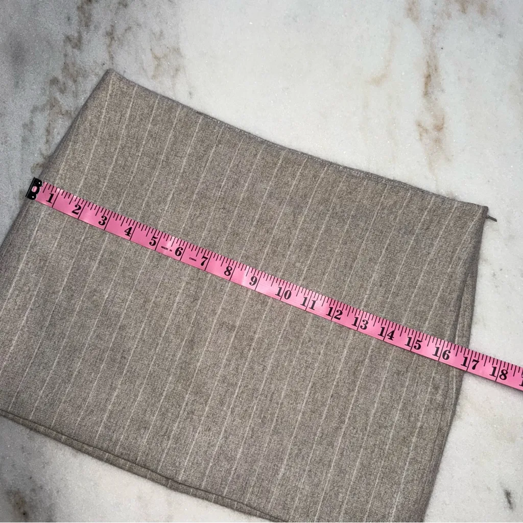 Mango Selection Pinstripe Italian Fabric Wool Micro Mini Skirt - Image 14