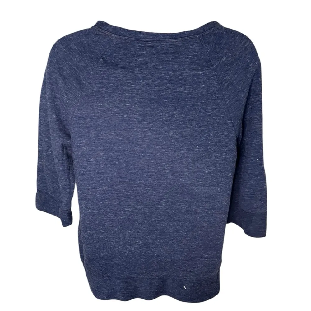 Sonoma Life + Style Slouchy Knit Pullover Raglan 3/4 Sleeve Heathered Navy S - Image 2