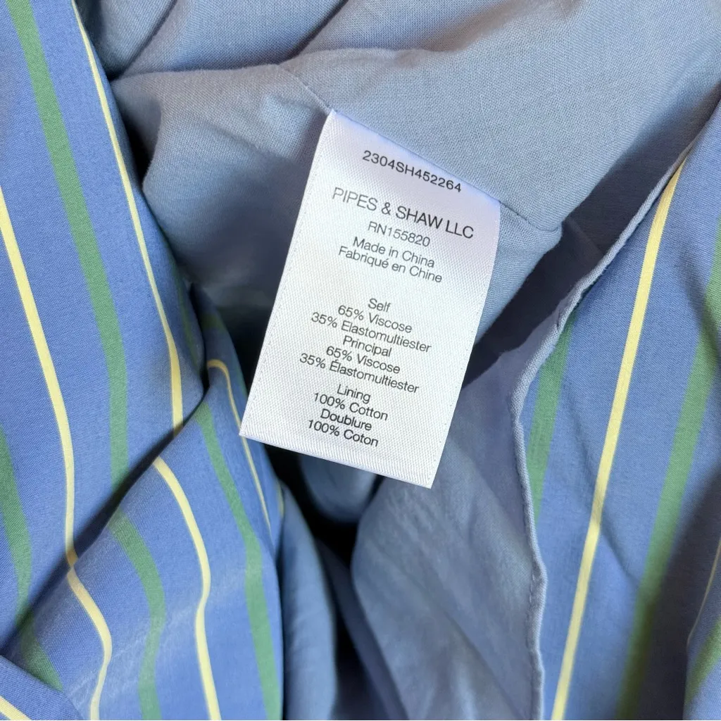 Veronica Beard Blue Teagan Striped Sleeveless Midi Dress Women US2 NWT - Image 10