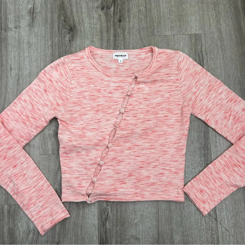 Revolve Superdown Cutout Longsleeve Pink Top Going Out Bar Top Size Small - Image 2