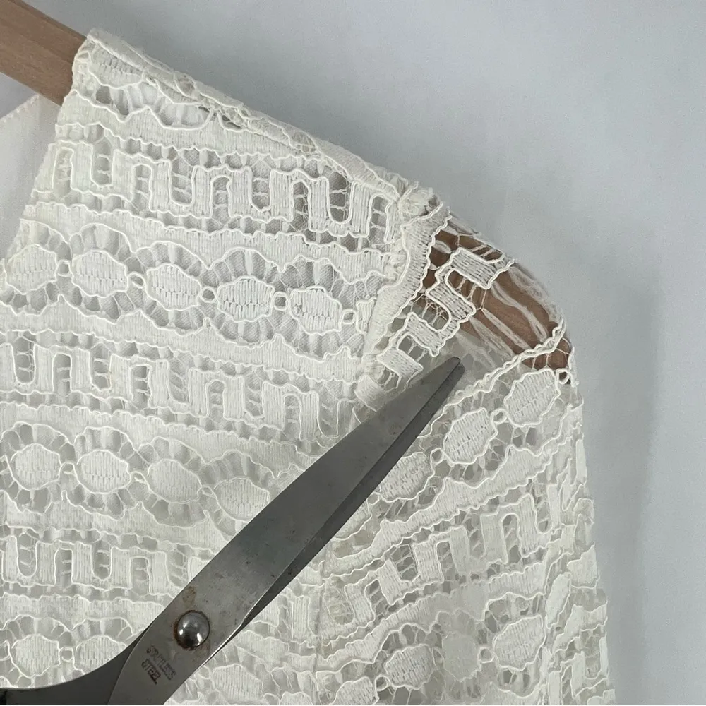 Madison Jules Size M Nautical Sailor Button Detail Long Sleeve Lace Sheath Dress - Image 13