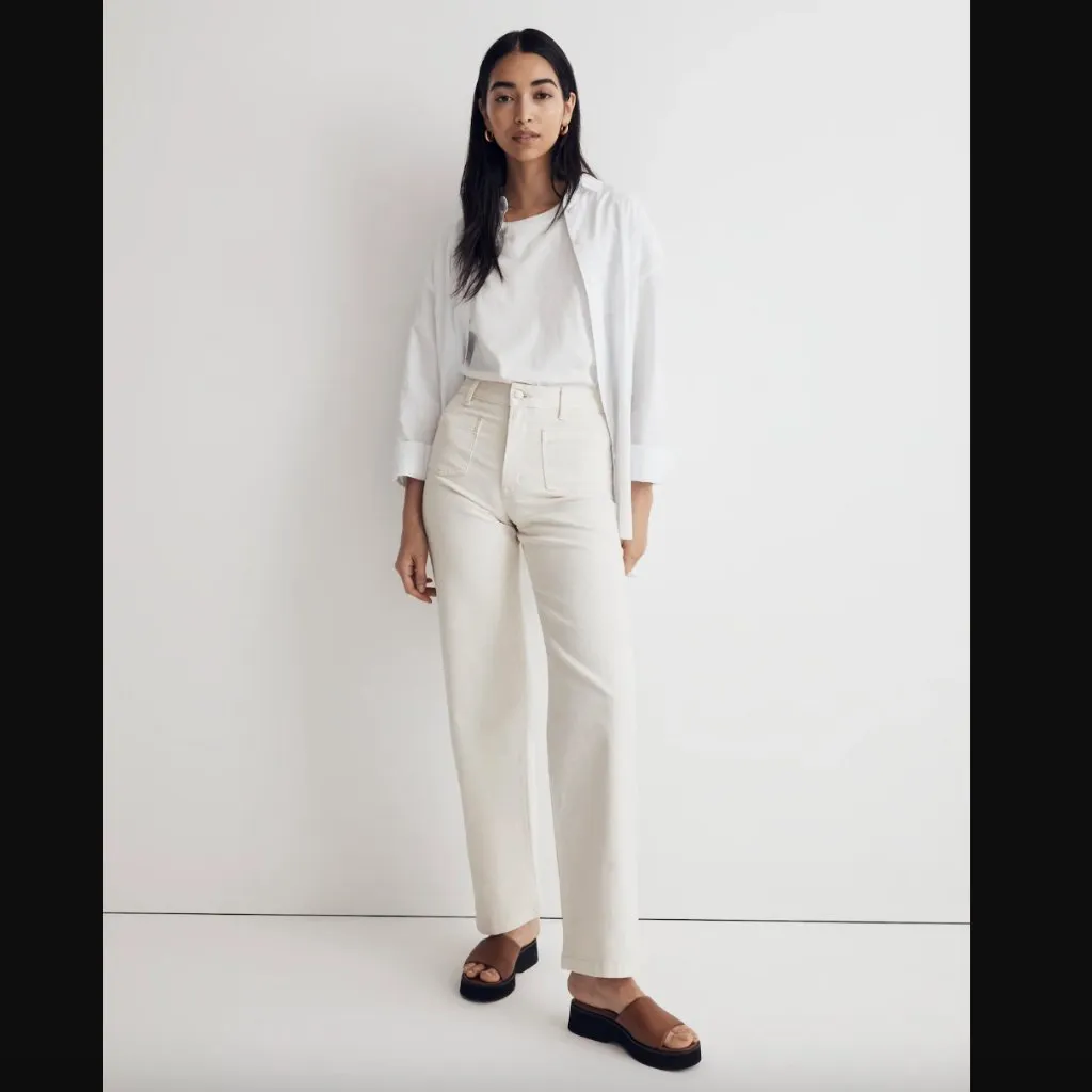 Madewell The Perfect Vintage Wide-Leg Jean in Tile White 32" - Image 2