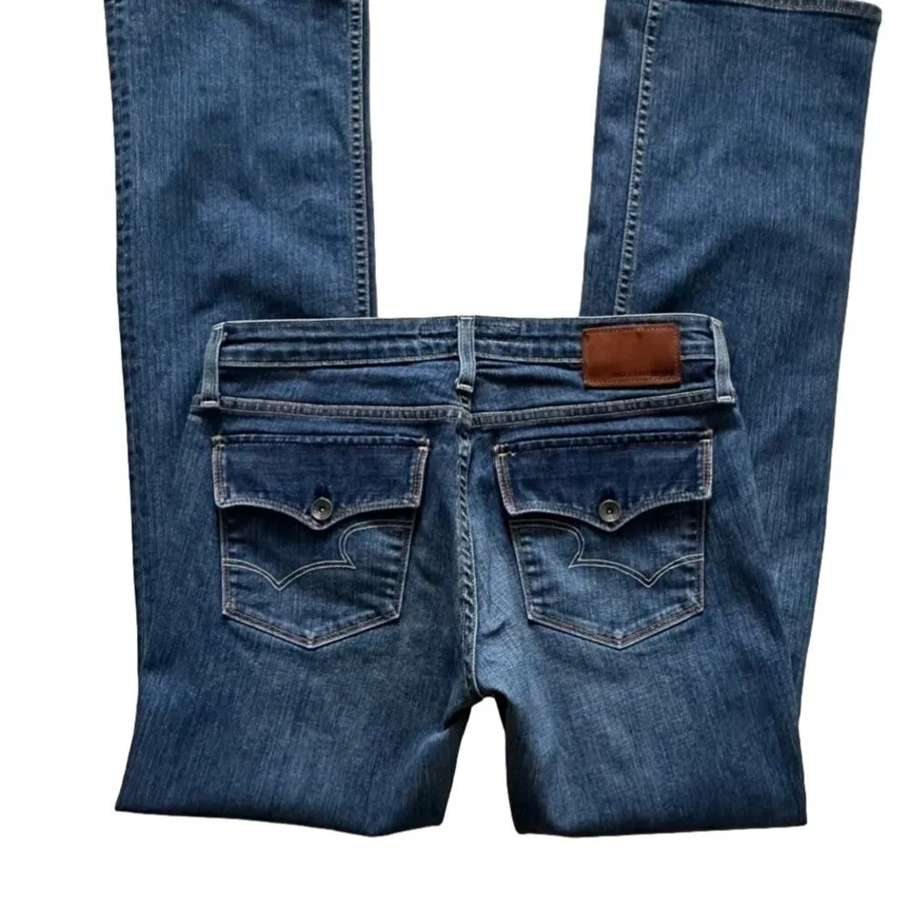 Big Star Jeans Low Rise Remy Flap Pocket Embroidered Bootcut Stretch Size 30L - Image 6