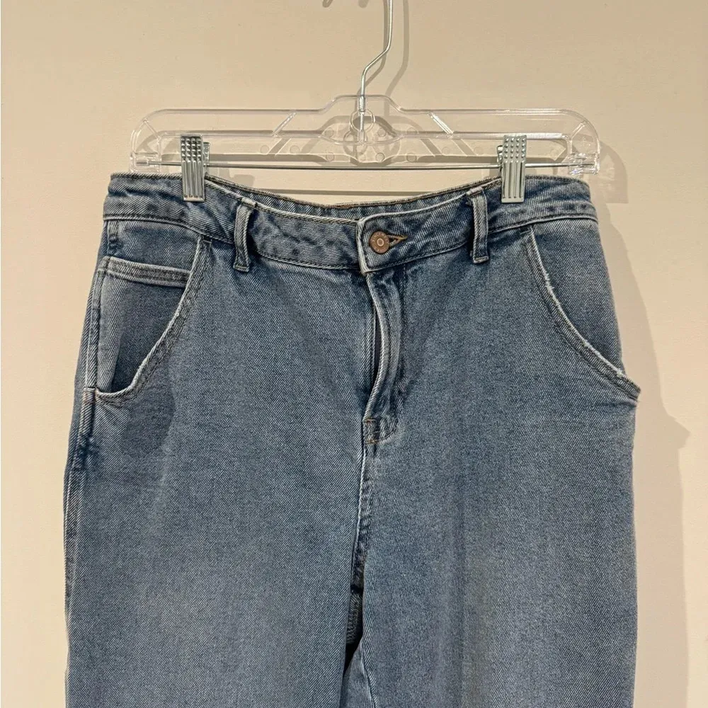 Sincerely Jules Jean Size 29 Cargo Baggy Relaxed Fit Denim Pant Med Wash Cuff - Image 3