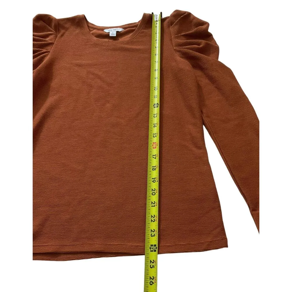 Nine West Terra Cotta Stretch Shirt Women Top Size Small NWT | 1-7 - Image 5