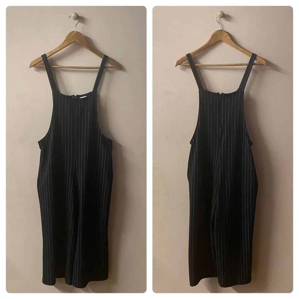 Bleuh Ciel Dark Navy Striped Cropped Wide Leg Jumpsuit Size S EUC - Image 10