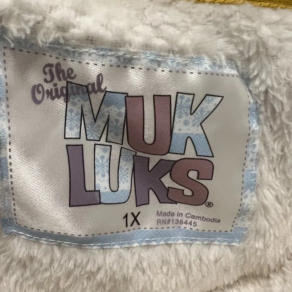 Muk Luks Cozy Star & Moon Pajamas White Size XL - Image 5