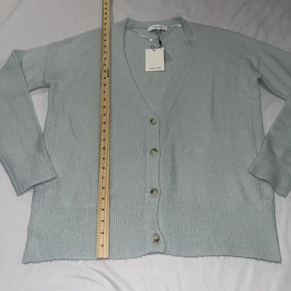 NWT Size Large Button Front Cardigan In Mystic Blue By John + Jenn - Image 6
