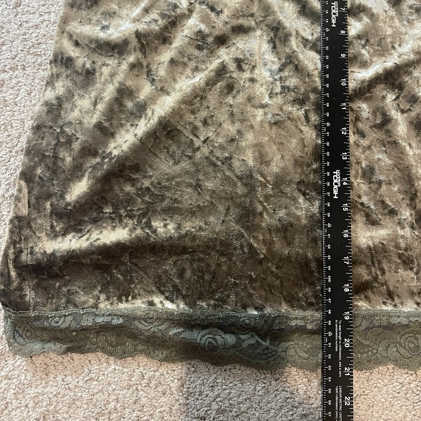 Y2K Women Tank Women Crushed Velvet Whimsygoth Green Holiday Party Lace Small - Image 7