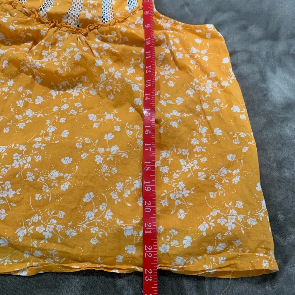 Anthropologie Maeve Martell yellow floral ruffle halter top size M - Image 8