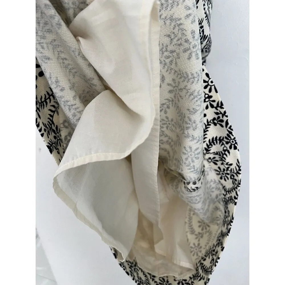 J.CREW Floral Embroidered Strapless Dress Ivory Blue MODAL Size 10 - Image 12